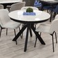 Стол Леон D100 керамика Alpine snow, черный