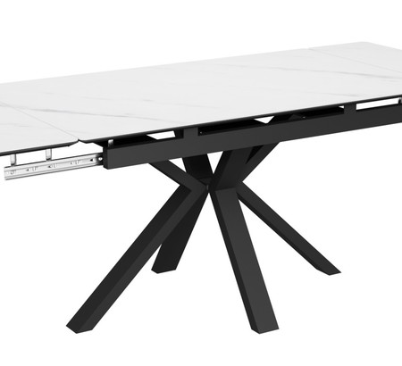 Стол Баден 140 керамика Alpine snow, черный