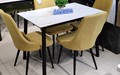 Стол Портофино 110 керамика White Marble, черный Стол Портофино 110 керамика White Marble, черный