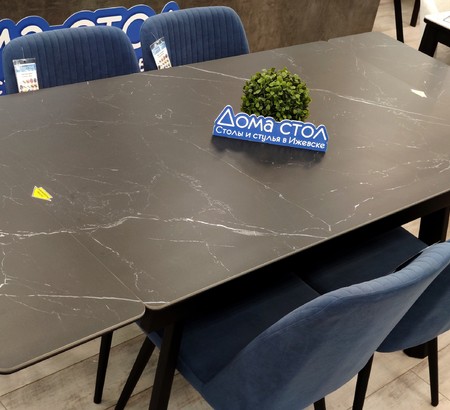 Стол Татами 140 керамика Black marble, черный