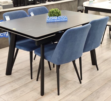 Стол Татами 140 керамика Black marble, черный