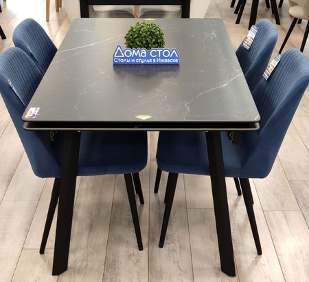 Стол Татами 140 керамика Black marble, черный