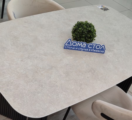 Стол кухонный Майсен 150 пластик Керамика Тессина крем, черный