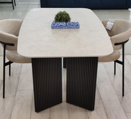 Стол кухонный Майсен 190 пластик Керамика Тессина крем, черный