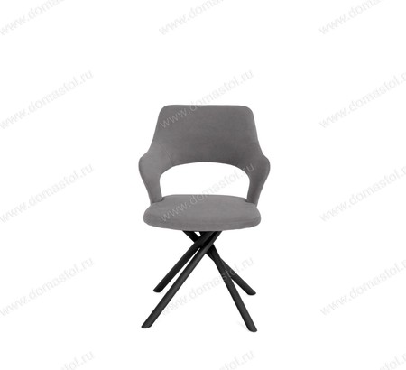 Стул Бланш светло-серый Т180, каркас 360X32 поворотный черный