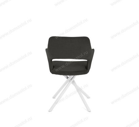 Стул Бланш горький шоколад Т190, каркас 360X32 поворотный белый