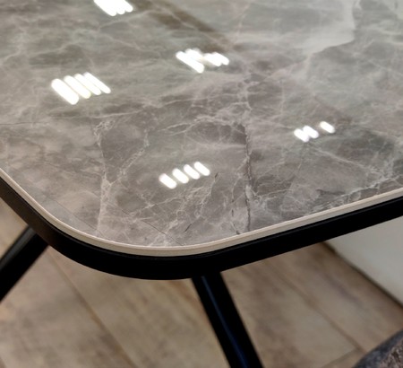 Стол DF1550 глянцевая керамика серый глянец, черный