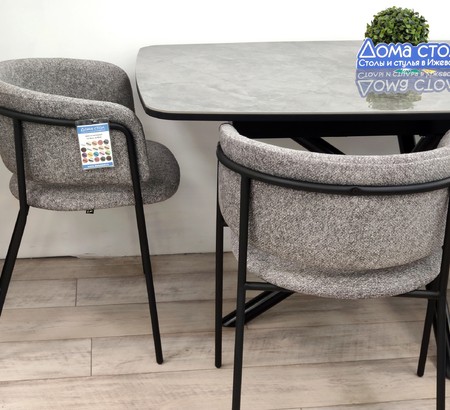 Стул 303SD серый B12, черный каркас