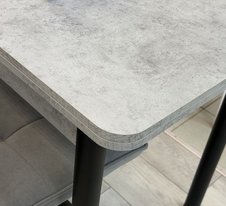 Стол Ломберный ЛДСП Бетон Чикаго светло-серый, черный муар