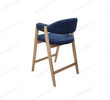 Полубарный стул Франко-1 обивка Эрика 11 Нэви блю, каркас Светлый орех