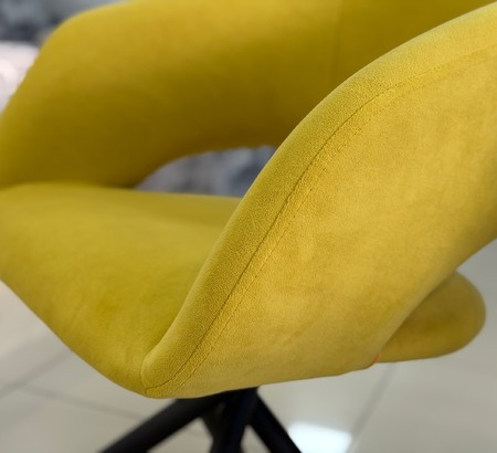 Стул Милла горчичный Т176 поворотный, каркас 360Х32 черный