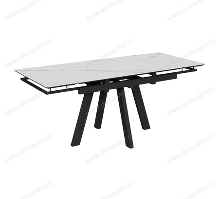 Стол Катана-1C 110 черный, керамика White Marble