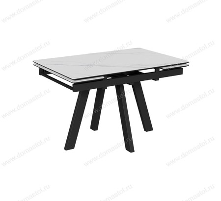 Стол Катана-1C 110 черный, керамика White Marble
