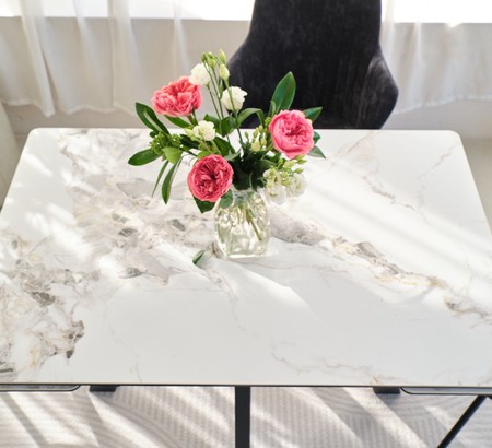 Стол Катана-1C 110 черный, керамика Champagne