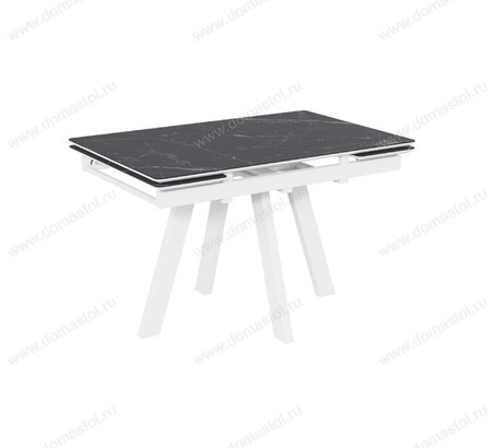 Стол Катана-1C 110 белый, керамика Black Marble
