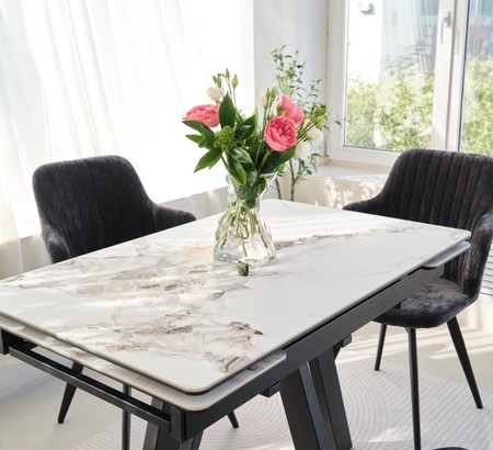 Стол Катана-1C 110 белый, керамика Champagne