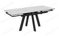 Стол Катана-2C 120 черный, керамика White Marble