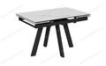 Стол Катана-2C 120 черный, керамика White Marble