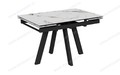 Стол Катана-2C 120 черный, керамика Champagne