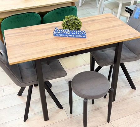 Стол Литл(R)-М 100 HPL Дуб вотан, черный каркас