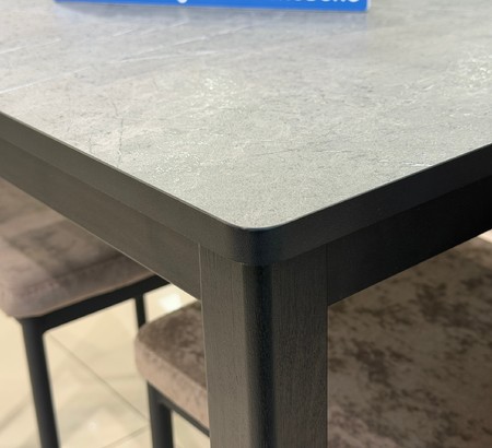 Стол Литл-R HPL Серый мрамор, черный каркас
