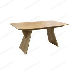 Стол Лео 1.6 Натуральный шпон Светлый орех, каркас Светлый орех