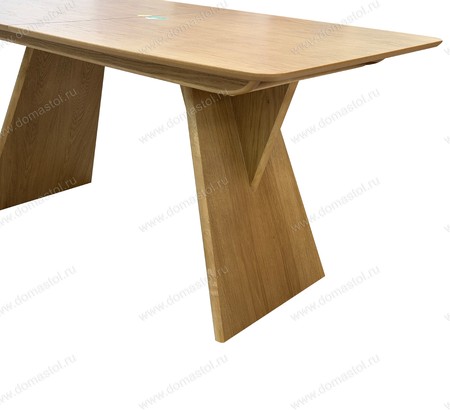 Стол Лео 1.6 Натуральный шпон Светлый орех, каркас Светлый орех