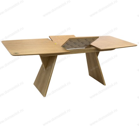 Стол Лео 1.6 Натуральный шпон Светлый орех, каркас Светлый орех