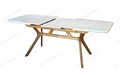 Стол Крафт-АВТО 160 шпон Белая эмаль, каркас Светлый Орех