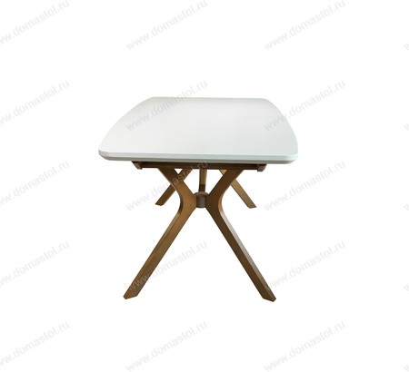 Стол Крафт-АВТО 160 шпон Белая эмаль, каркас Светлый Орех