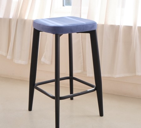 Табурет полубарный Ева h600, искусственная замша JL06 капучино, каркас металл черный