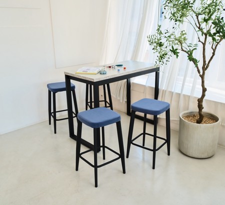 Табурет полубарный Ева h600, искусственная замша JL06 капучино, каркас металл черный