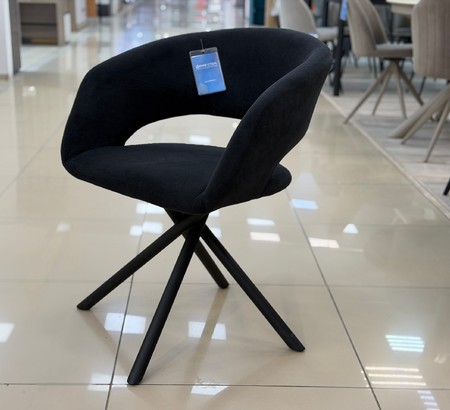 Стул Милла угольный графит Т191 поворотный, каркас 360Х32 черный