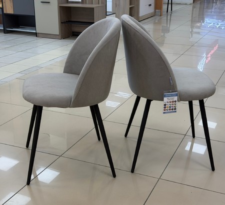 Стул Денвер велюр Selfie smoke, каркас черный