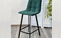 Полубарный стул CHILLI-QB SQUARE зеленый #19, велюр / черный каркас (H=66cm)