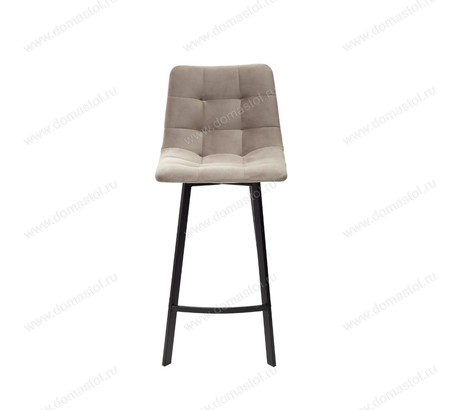 Полубарный стул CHILLI-QB SQUARE латте #25, велюр / черный каркас (H=66cm)