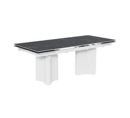 Стол Пекин-1 200 белый, керамика Black Marble