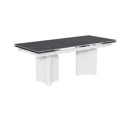 Стол Пекин-1 200 белый, керамика Black Marble