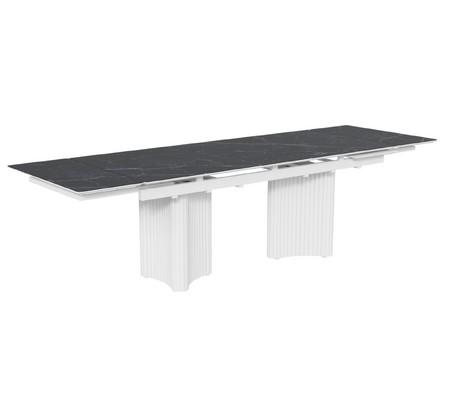 Стол Пекин-1 200 белый, керамика Black Marble