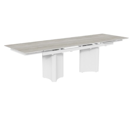 Стол Пекин-1 200 белый, керамика Travertine Avorio