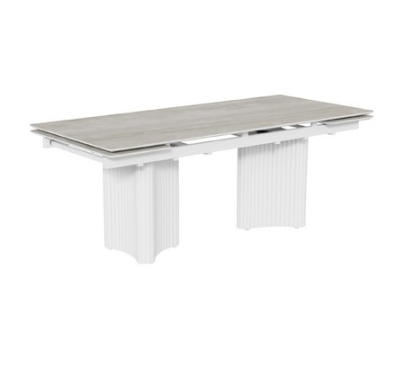 Стол Пекин-1 200 белый, керамика Travertine Avorio