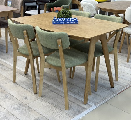 Стул Пекин-1М ткань Erika light green, каркас Светлый орех